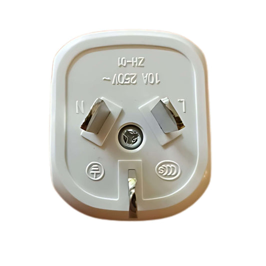 Grounding socket tester plugged into a wall outlet showing indicator lights