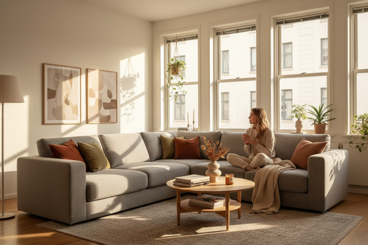 How to Set Up a Grounding Space in Your NYC Apartment with a cozy living room and natural light.