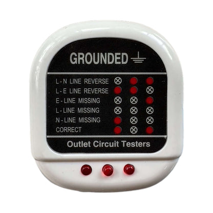 Grounding socket tester device on white background