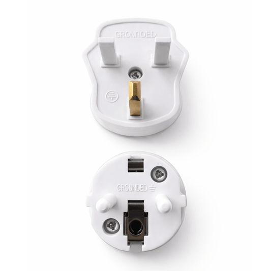 International grounding plug adapter on white background