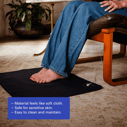 Stainless steel earthing mat cord connection snap close-up